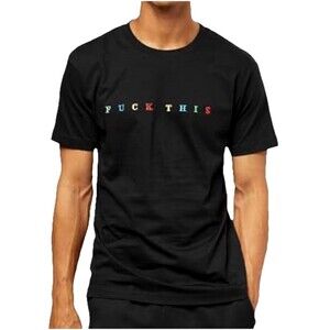 Mister Tee “F This”  T-Shirt  XL Black  Embroidered Short Sleeve Unisex Cotton